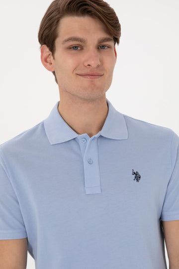 USPA Polo Shirt Men  Light Blue VR003 USPOM305 Single Color Horse US Polo Assn.